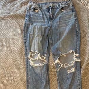American Eagle Outfitters Ripped Blue Boyfriend Jeans